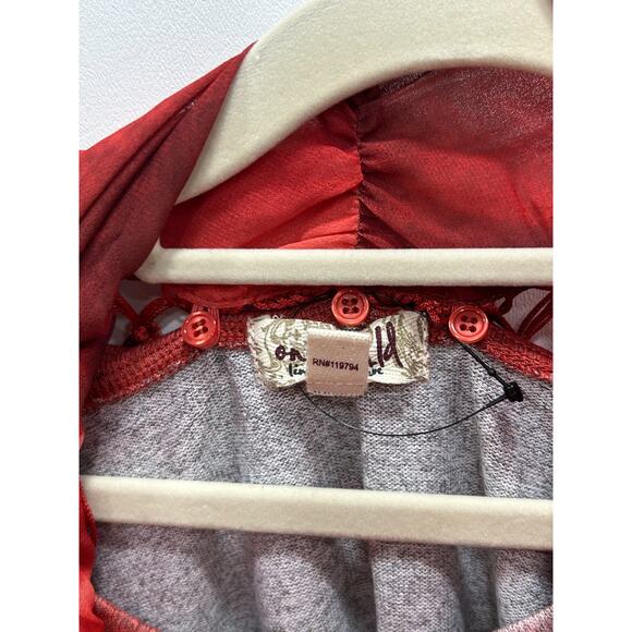 One World Womens Red Tie Dye Long Sleeve Tunic Top With Matching Scarf Size 2X - Picture 8 of 16